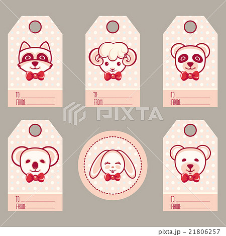 Gift tags with cute animals. 21806257