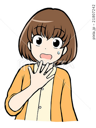 驚く女の子のイラスト素材