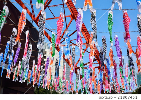 鯉のぼりと東京タワーの写真素材