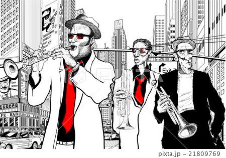 jazz band in a street of new-York jazz band in a street of new-York 21809769