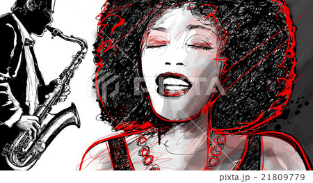 jazz singer and saxophone 21809779
