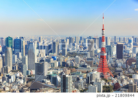 東京都市風景 六本木からの東京タワー の写真素材