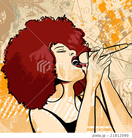 jazz singer on grunge background jazz singer on grunge background 21812090