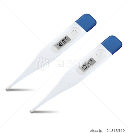 Set of medical thermometers isolated on white  21813540