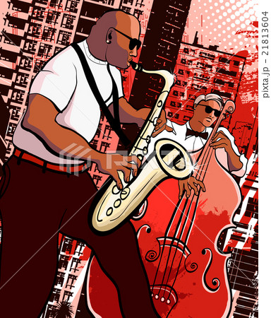 Vector illustration of a saxophonist 21813604