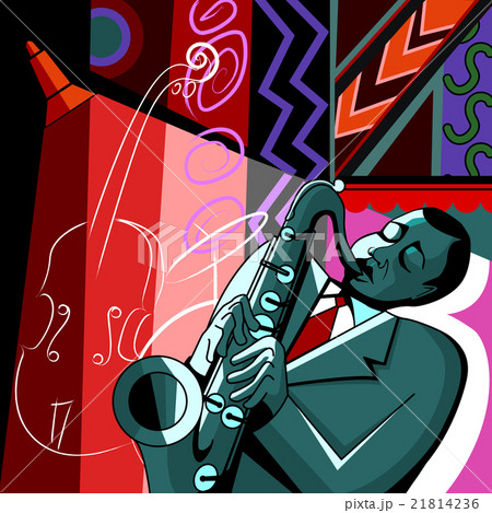 saxophonist on a colorful background 21814236