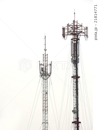 Telephone pole with a white background 21814771