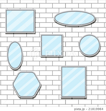 Mirror set design form on brick wall 21819964