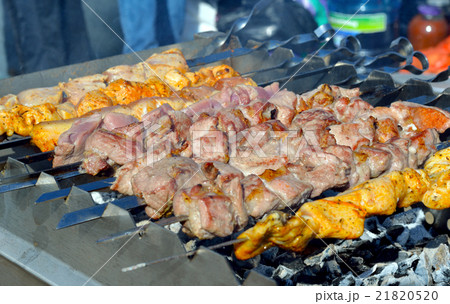 grilled pork meat shashlik 21820520