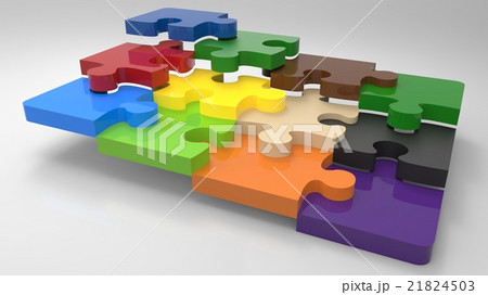 3Dパズルイラストレーション 21824503