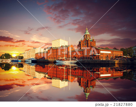 Embankment In Helsinki At Summer Evening, Finland. Embankment In Helsinki At Summer Evening, Finland. 21827880