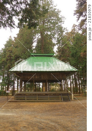 信州　岡谷の神社　東堀正八幡宮（柴宮八幡宮）　舞屋　正面縦　大隅流彫刻の拝殿と本殿がある神社 21830979