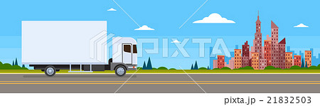 Truck Lorry Car On Road Cargo Shipping Delivery Truck Lorry Car On Road Cargo Shipping Delivery 21832503