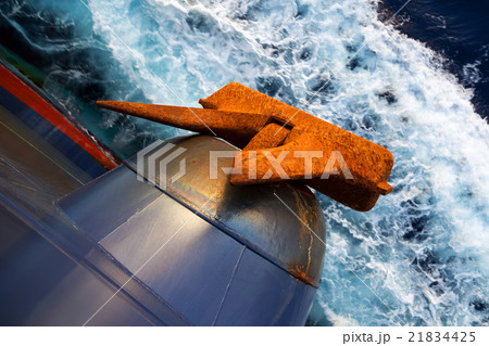 Anchor of a cargo vessel underway. Anchor of a cargo vessel underway. 21834425