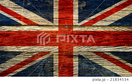Great britain flag on old wood background Great britain flag on old wood background 21834534