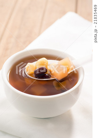 coconut jelly Mixed Fruit in Plastic a dish coconut jelly Mixed Fruit in Plastic a dish 21835469