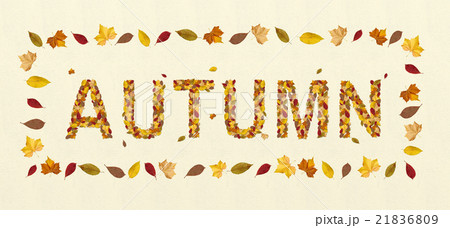 Word autumn with falling leaves, colourful letter Word autumn with falling leaves, colourful letter 21836809