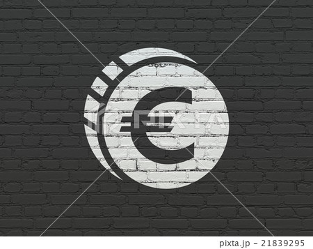 Money concept: Euro Coin on wall background 21839295