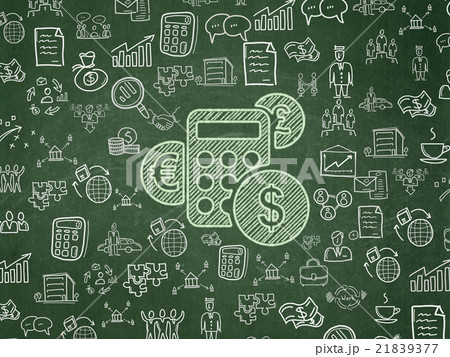 Finance concept: Calculator on School board Finance concept: Calculator on School board 21839377
