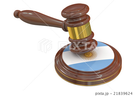 Wooden Gavel with Flag of Argentina, 3D rendering Wooden Gavel with Flag of Argentina, 3D rendering 21839624