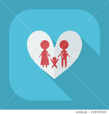 Flat modern design with shadow icons loving family 21843616