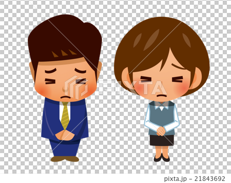 お詫びする男女 21843692