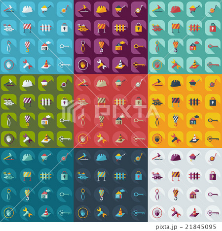 Flat concept, set modern design with shadow 21845095