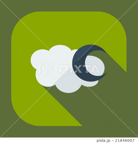 Flat modern design with shadow icons moon 21846007