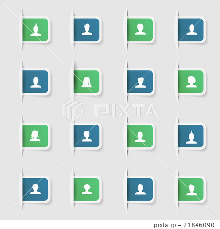 Set, a collection of unique paper stickers icon 21846090