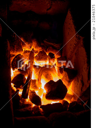 Blazing furnace at the blacksmith's 21846375