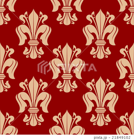 Red fleur-de-lis seamless pattern background 21849102
