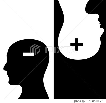 Two humans profiles of white and black colors Two humans profiles of white and black colors 21850173