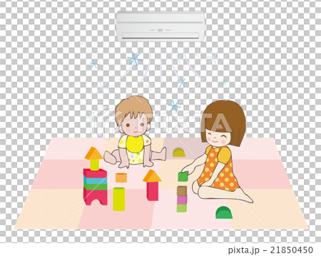 積み木遊びをする子供 エアコン  21850450