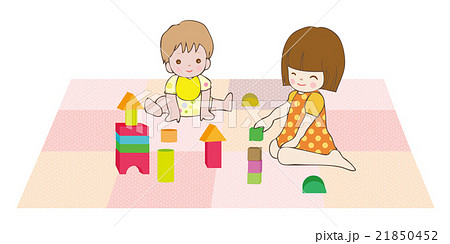 積み木遊びをする子供 21850452
