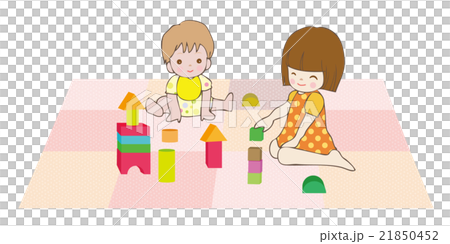 積み木遊びをする子供 21850452