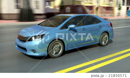 city abstract car view 3d 21850571