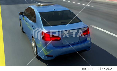 city abstract car view 3d 21850621