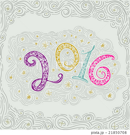 Happy new year 2016 greeting card design element.  21850708