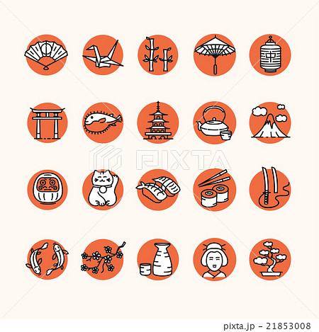 Japan Icon Set. Vector 21853008