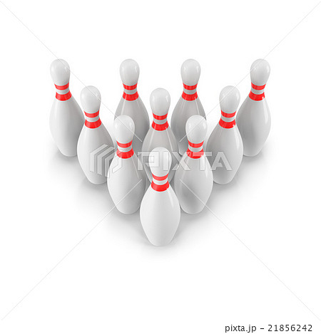 Group of Bowling Pins Isolated on White Background Group of Bowling Pins Isolated on White Background 21856242