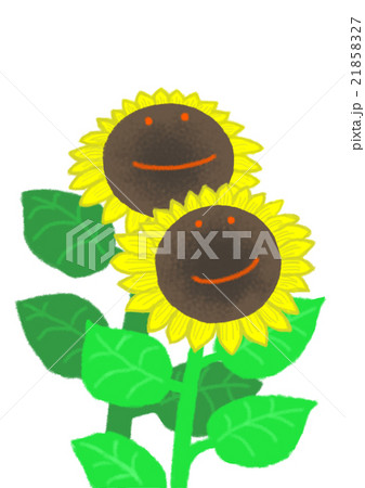 ひまわり お日様に夢中 のイラスト素材