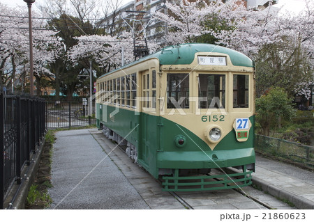 桜と都電6000形（一球さん） 21860623