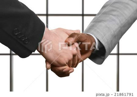 Adult businessmen shake hands. 21861791