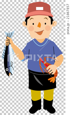 働く人々　いろいろな職業（魚屋さん） 21867857