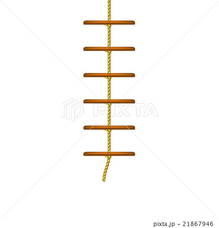 Wooden Rope Ladder In Brown Design のイラスト素材 21867946 Pixta