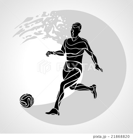 Soccer player kicks the ball. The colorful vector Soccer player kicks the ball. The colorful vector 21868820