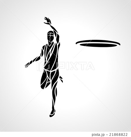 Silhouette of flying disc player Silhouette of flying disc player 21868822