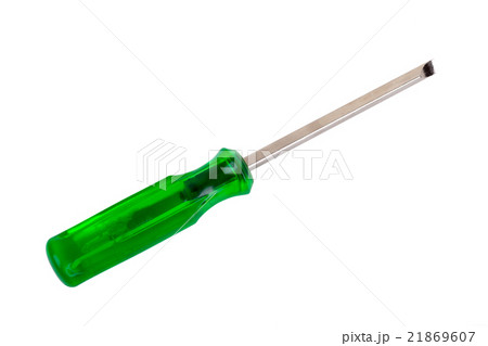 green screwdriver isolated on white background green screwdriver isolated on white background 21869607