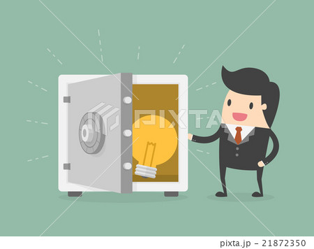 Businessman and Idea In Safe. 21872350