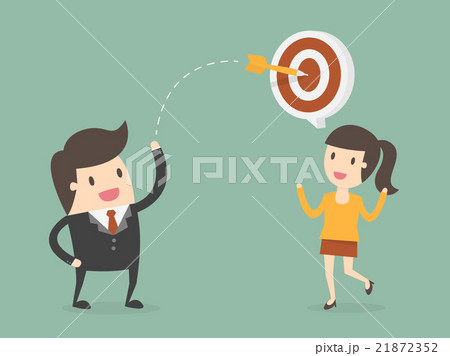 Businessman Throw a Dart Into Target On Customer 21872352